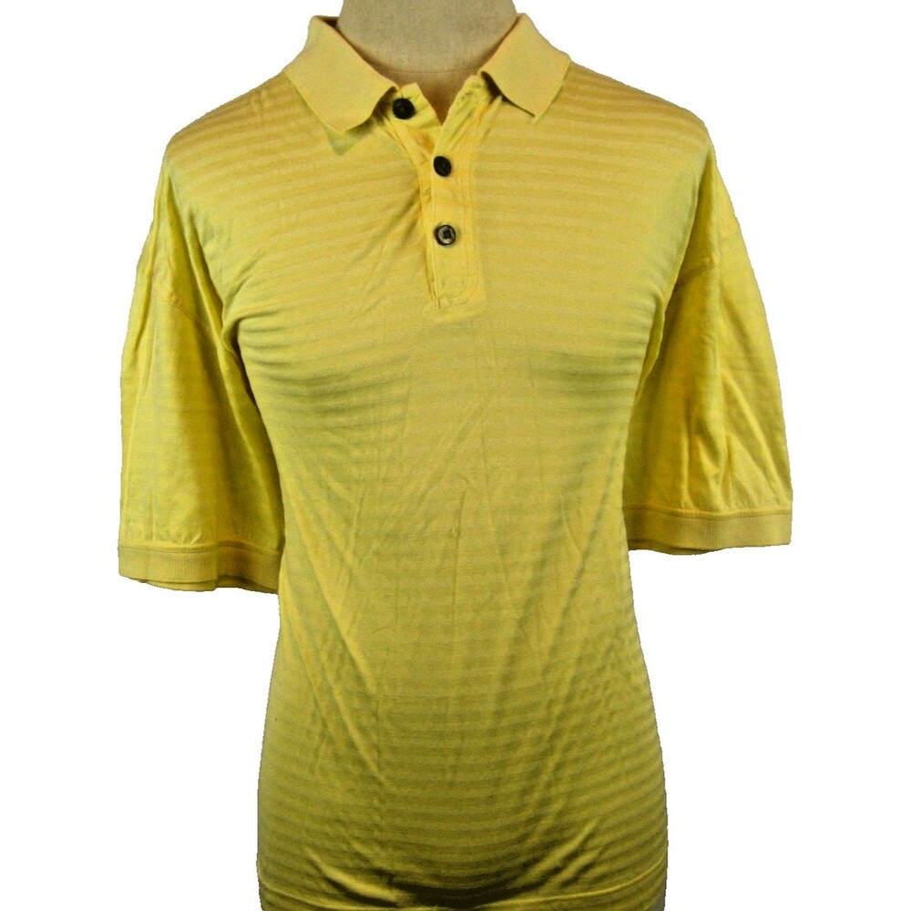 Mens Bob Timberlake Yellow Cotton SS Golf Polo Casual Shirt sz XXL